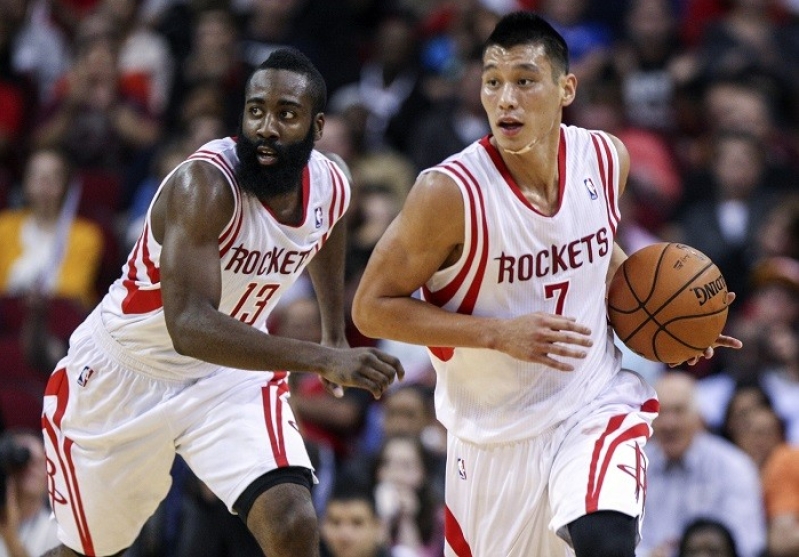 Houston Rockets James Harden and Jeremy Lin