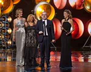 Janet Frieson, singer Darlene Love, director Morgan Neville, producer Caitrin Rogers (20 feet from stardom) Oscars