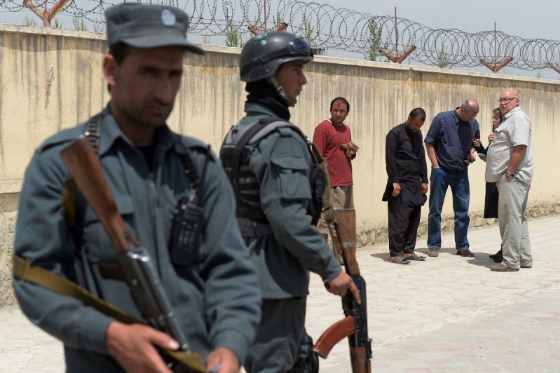 Outside Cure Intl Hospital in Kabul