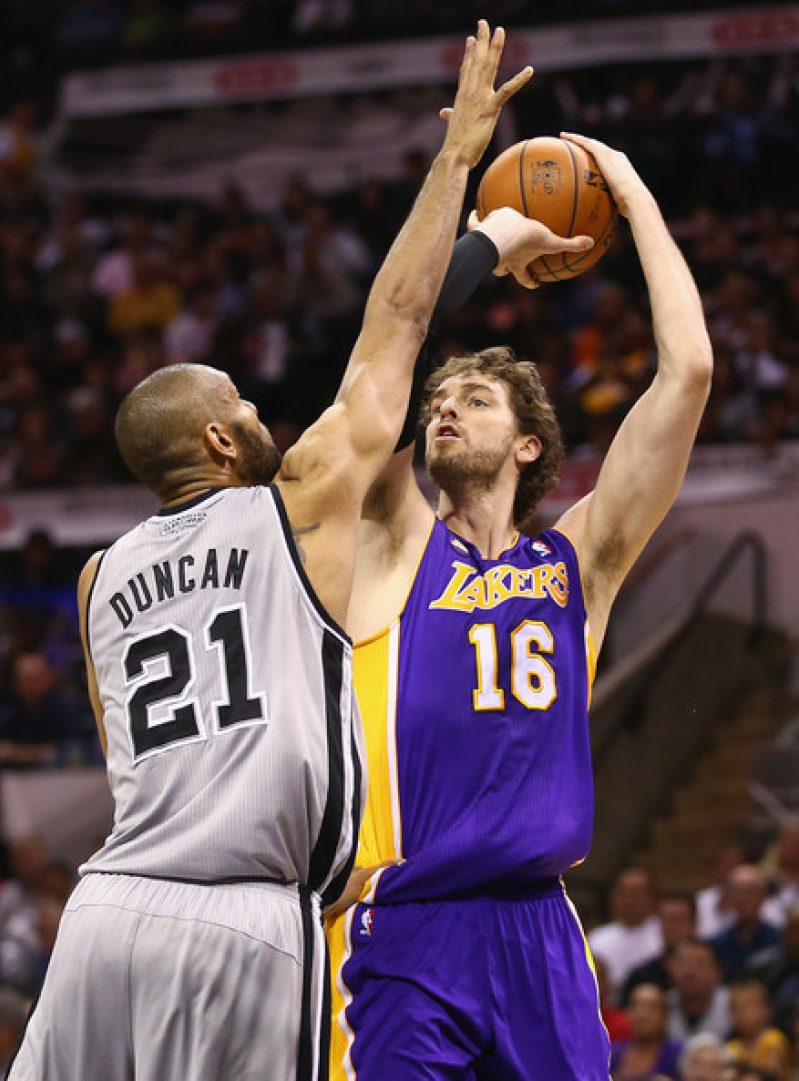 Tim Duncan and Pau Gasol