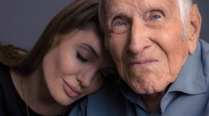 Angelina Jolie with Louis Zamperini, the Subject of Unbroken