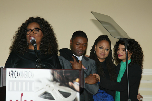 Oprah, David, Ava and Tessa Thompson who plays Diane Nash in movie Selma