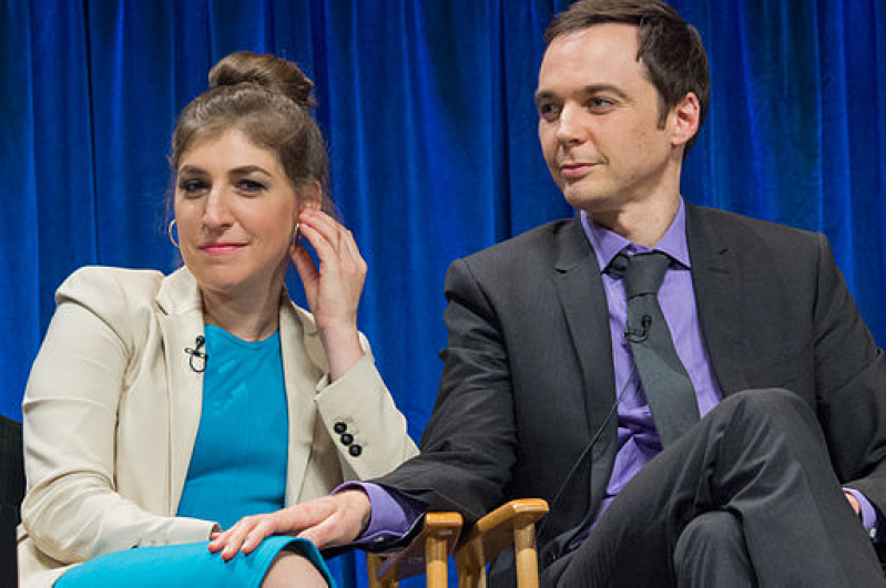 Mayim Bialik and Jim Parsons at PaleyFest 2013 for the TV show 