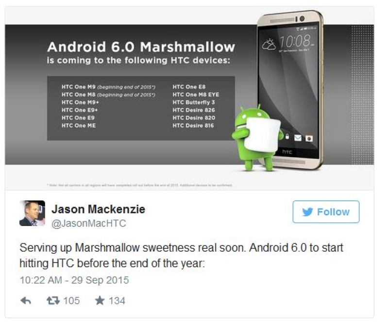HTC Marshmallow update.