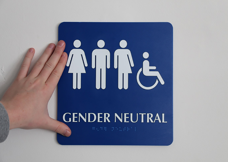 A gender-neutral bathroom