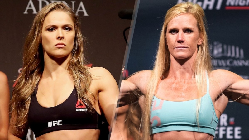 Rhonda Rousey and  Holly Holm