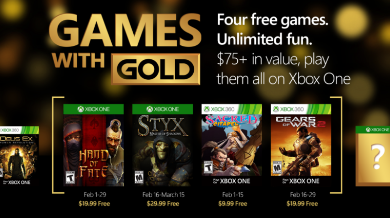 Games with Gold Free Games February 2016.