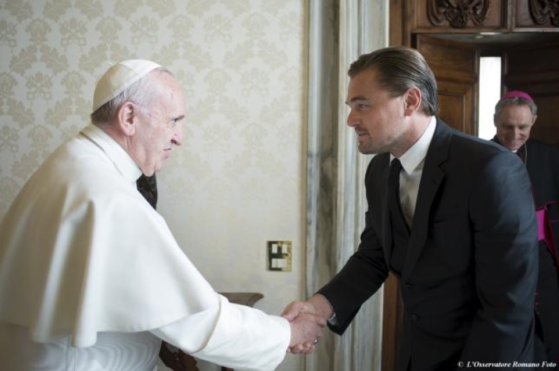 Pope Francis and Leonardo DiCaprio