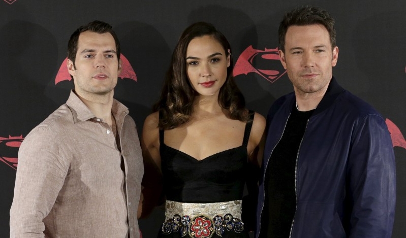 Ben Affleck with Henry Cavill and Gal Gadot