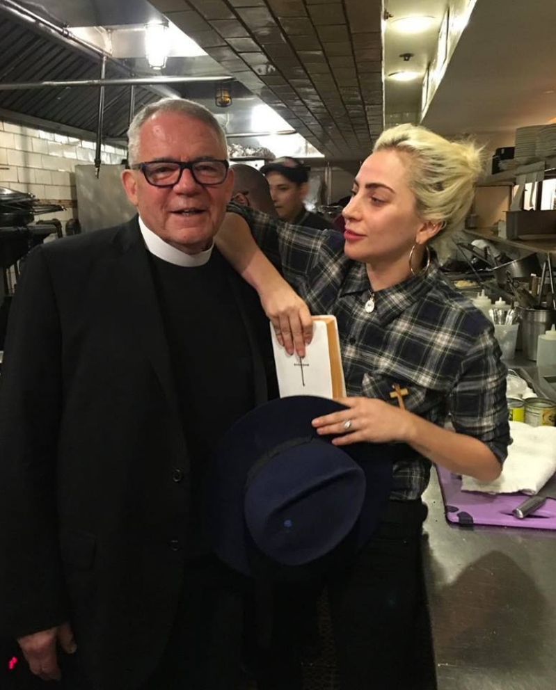 Lady Gaga and Father John Duffell 