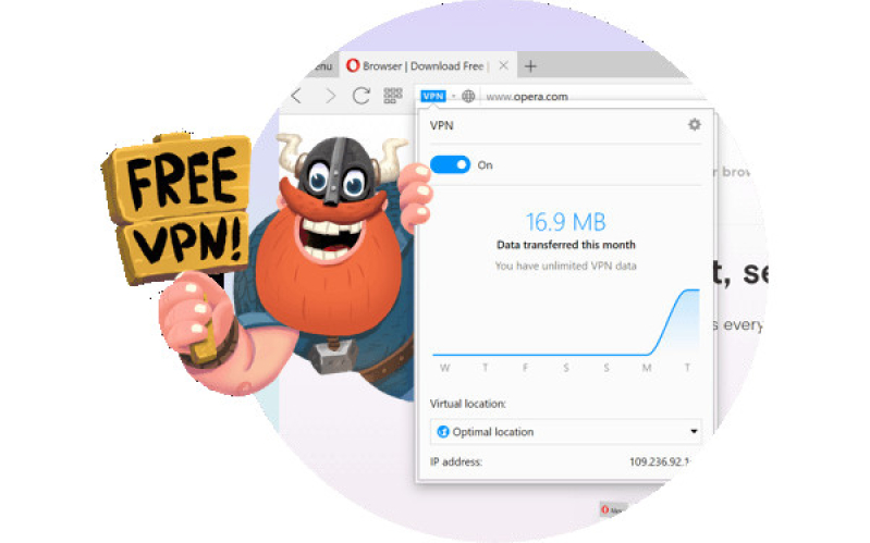 Opera Browser now comes with free  VPN