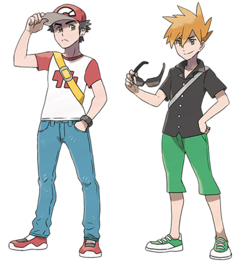 Red and Blue trainers are all grown up now in Pokemon Sun and Moon.