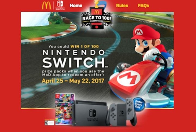 Free Nintendo Switch at McDonald's