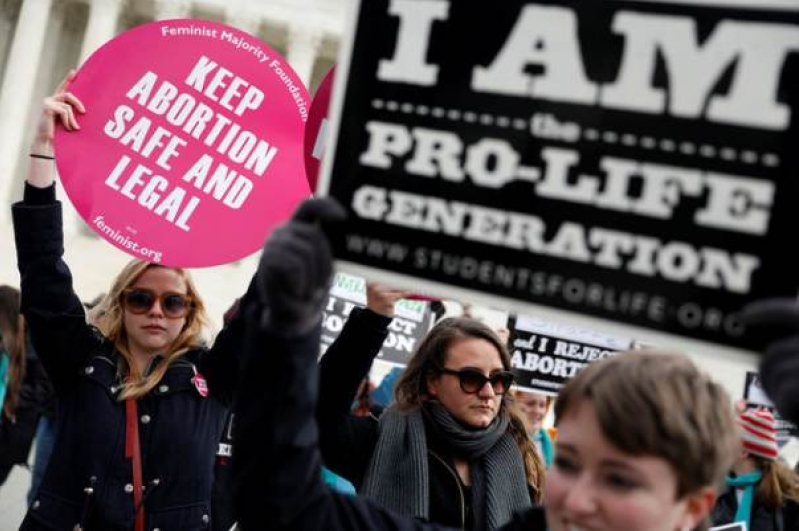 Pro-life and Pro-Choice Activists Gathering 