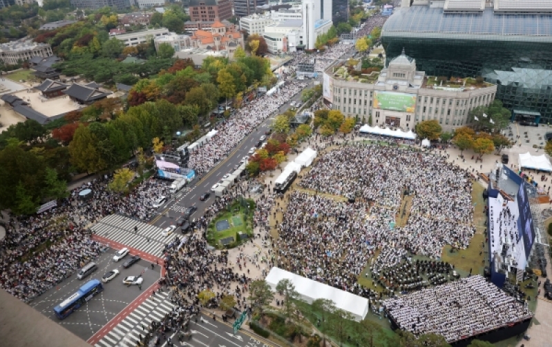 A joint worship service brought together Christians across denominations in Korea's capital Seoul on Reformation Sunday, Oct. 27, 2024. | 10.27 Joint Worship Organizing Committee