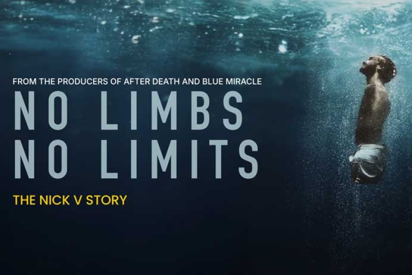 力克·胡哲（Nick Vujicic）的首部傳記紀錄片《人生不設限：力克·胡哲的故事》（No Limbs, No Limits: The Nick V Story）宣傳圖