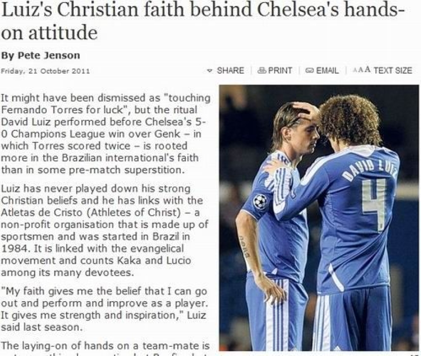 英超切爾西球員靠禱告打破歐冠進球荒