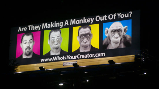 Anti-Evolution Billboards 'Evolve' Man into Monkey