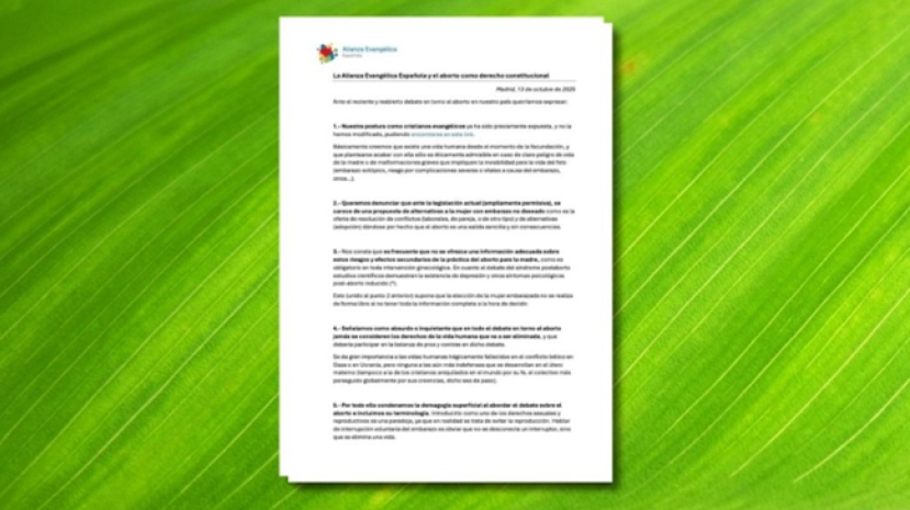 西班牙福音聯盟反對將墮胎列為憲法權利