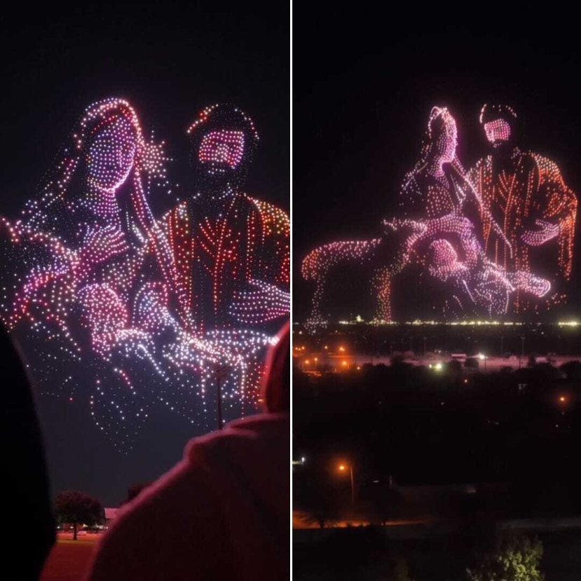 5000無人機點亮夜空 德州重現巨型聖誕場景