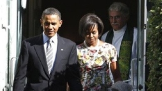 Obamas Join Worship Service at Episcopal Church