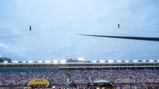 Wallenda Family Tightrope Walk: Nik and Lijana Wallenda Cross Charlotte Motor Speedway Without Net (Video)