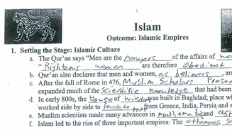 North Carolina Public School Student Brings Home Homework Teaching 'Most Muslims Faith Stronger Than Average Christian'