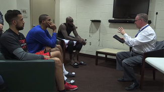 Pastor John Love Holds Pregame Chapel Session with Raptors' Landry Fields and NY Knicks' Lance Thomas, and Quincy Acy