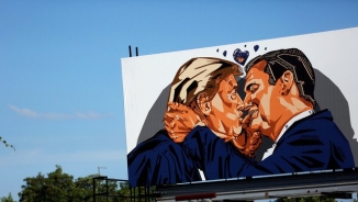 Pro-LGBT Group Plants Giant Billboard Of Trump And Cruz Kissing Ahead of GOP Convention 