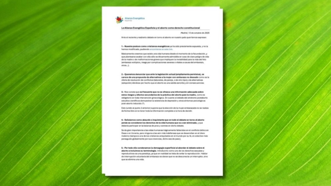 西班牙福音聯盟反對將墮胎列為憲法權利